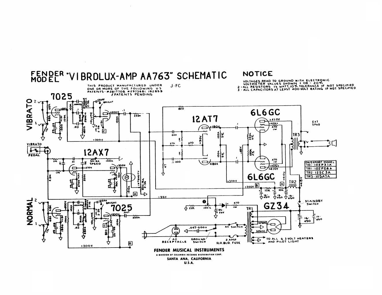 fender vibrolux aa763 schematic