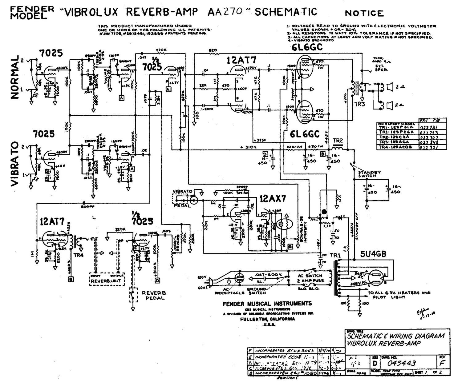 fender vibrolux reverb aa270 schematic