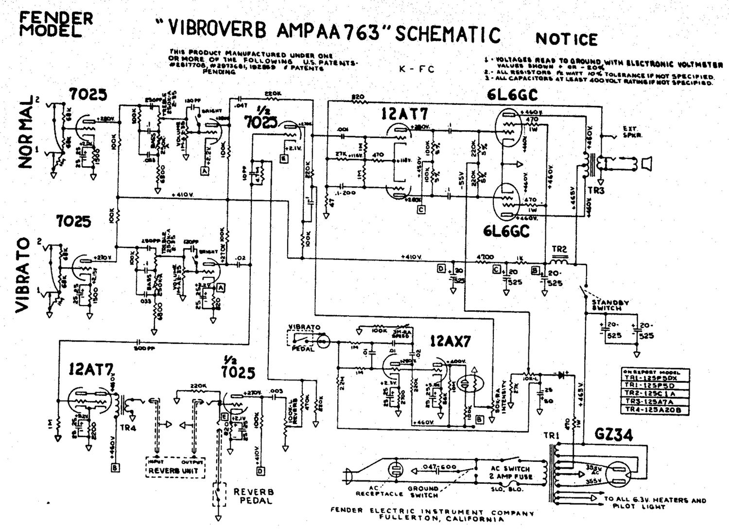 fender vibroverb aa763 schematic
