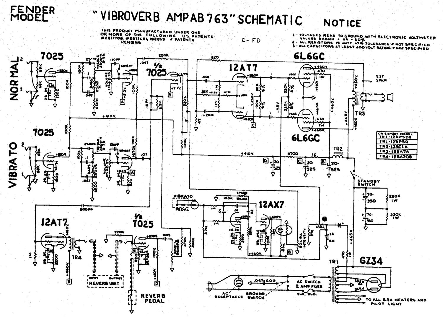 fender vibroverb ab763 schematic