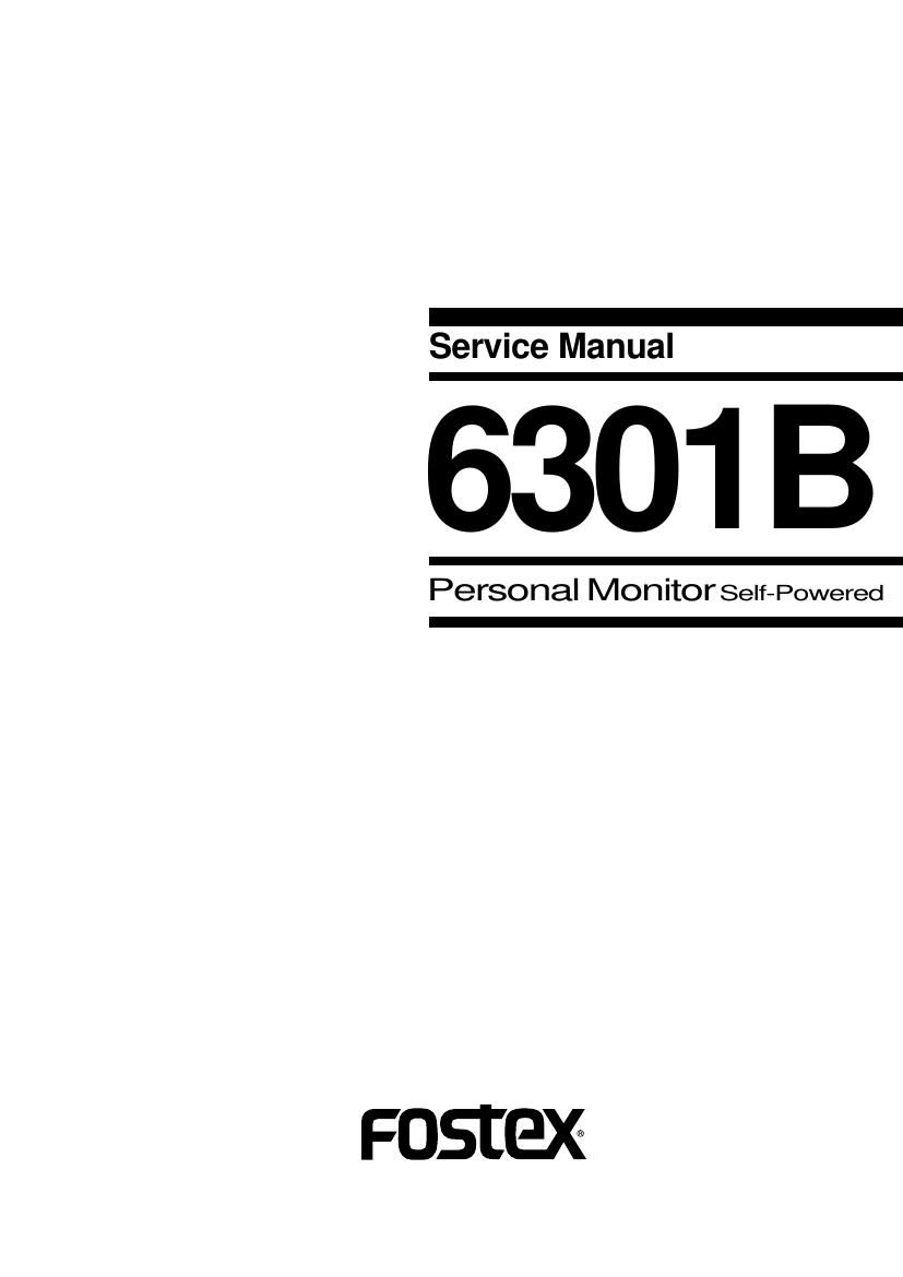 fostex 6301b service manual
