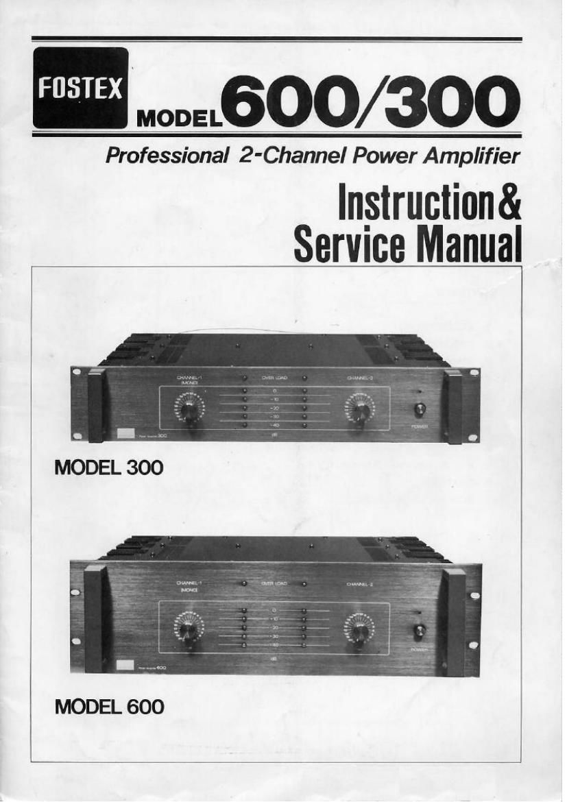 fostex a300 a600 owners and service manual