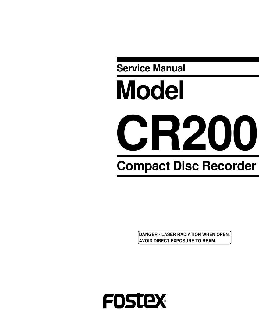 fostex cr200 service manual