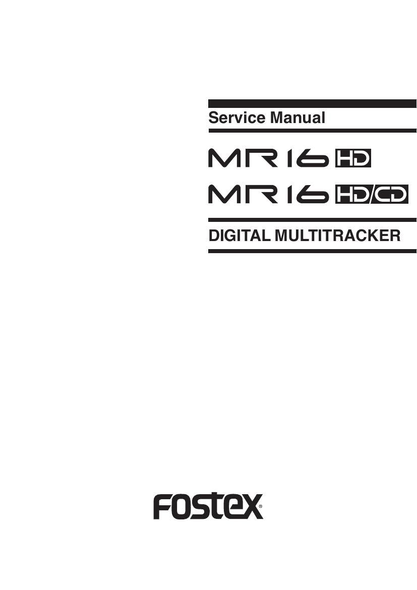 fostex mr16hd hdcd service manual
