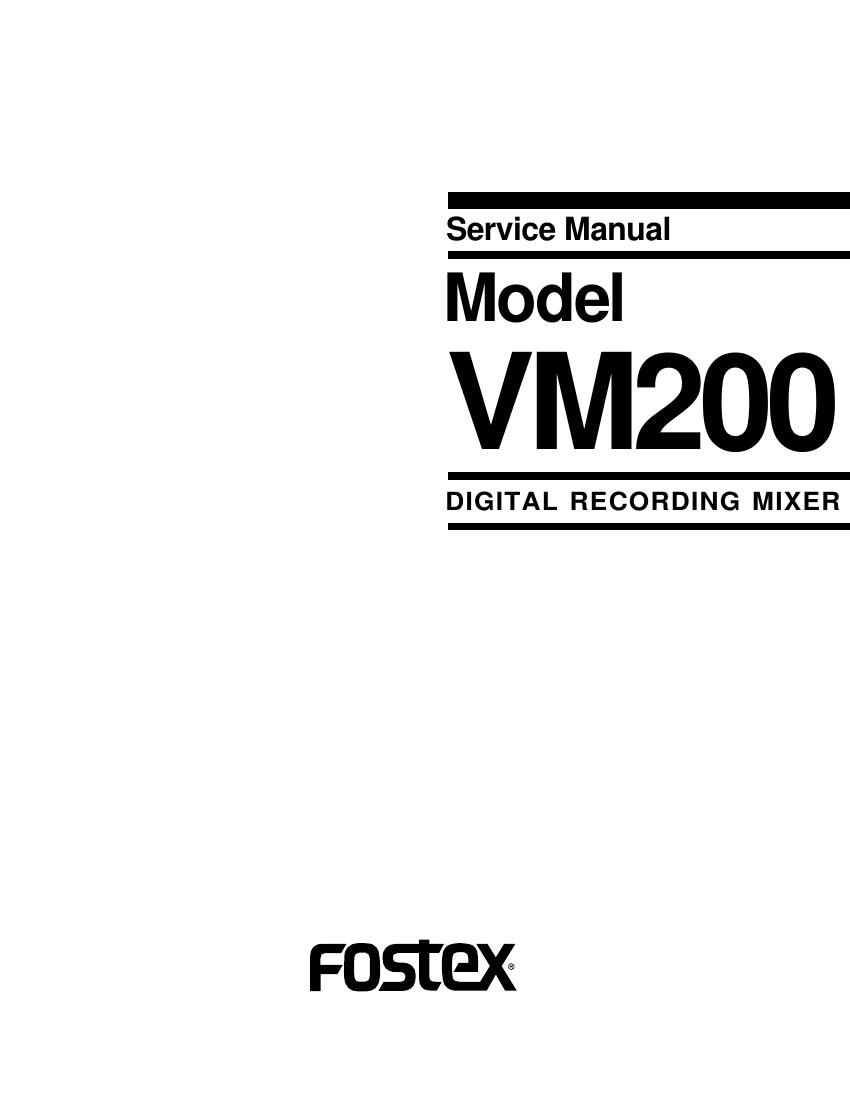 fostex vm200 service manual