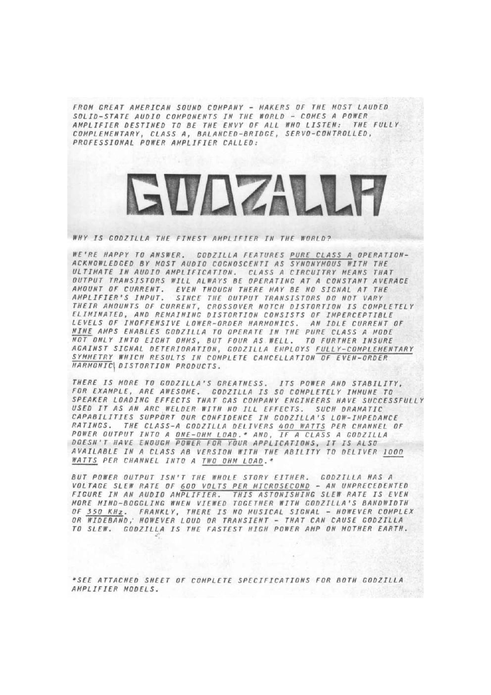 gas godzilla brochure