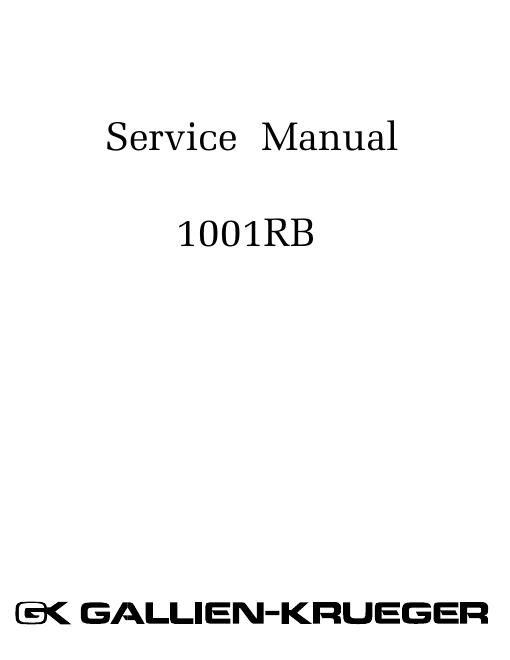 gallien krueger 1001 rb service manual
