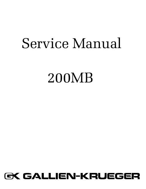 gallien krueger 200 mb 200 rbc service manual