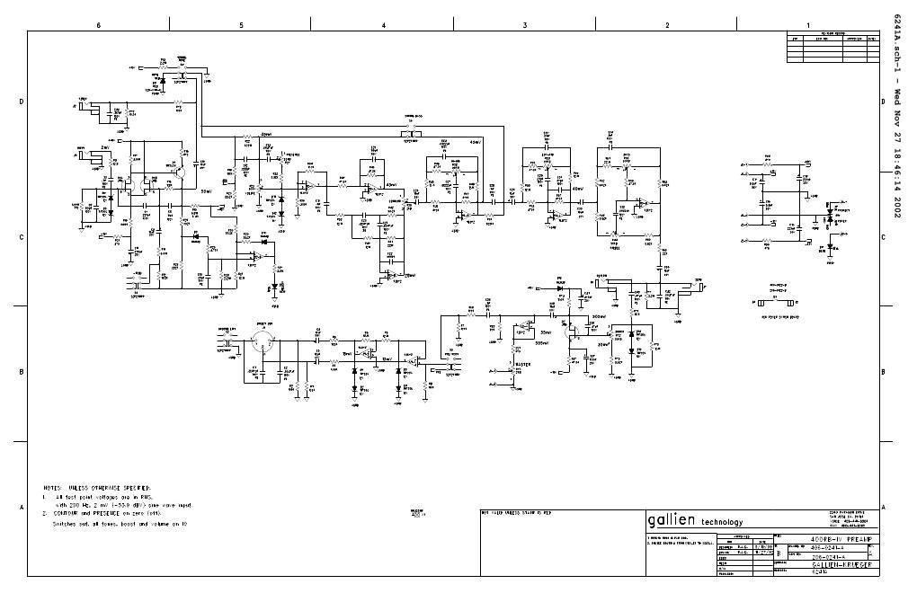 gallien krueger 400 rb iv preamp board pn 206 0241 service manual