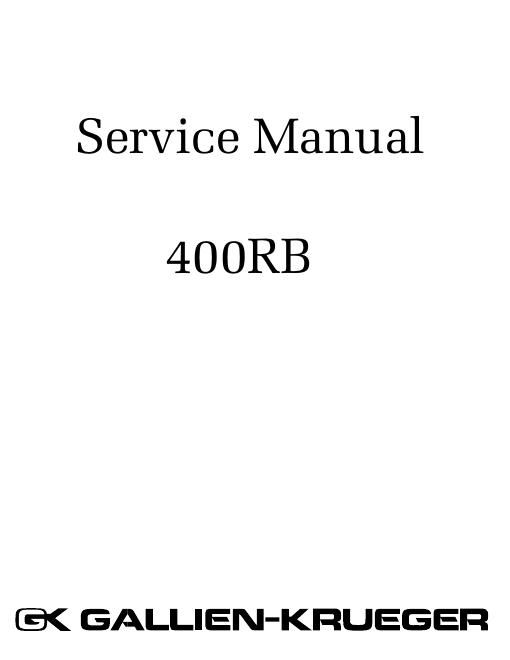 gallien krueger 400 rb service manual