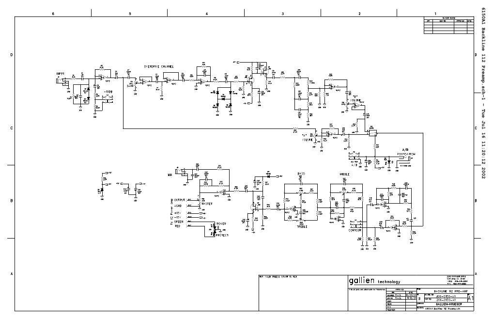 gallien krueger backline 110 112 preamp schematics