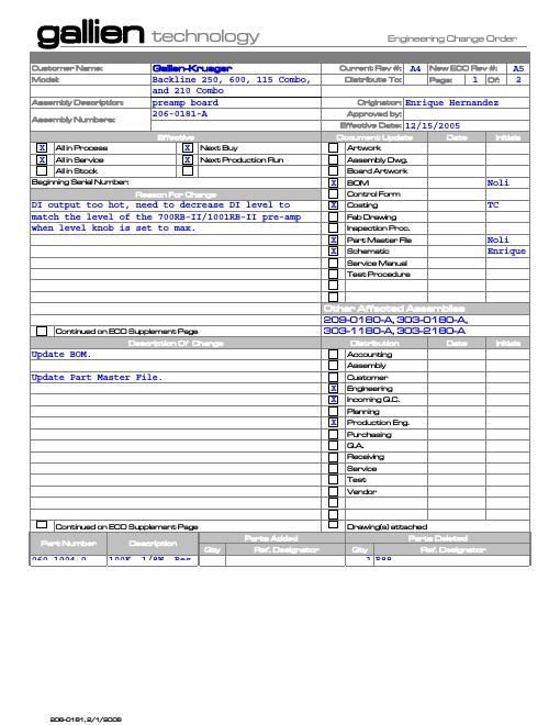 gallien krueger mb 150 iii mb 150 e iii preamp service manual