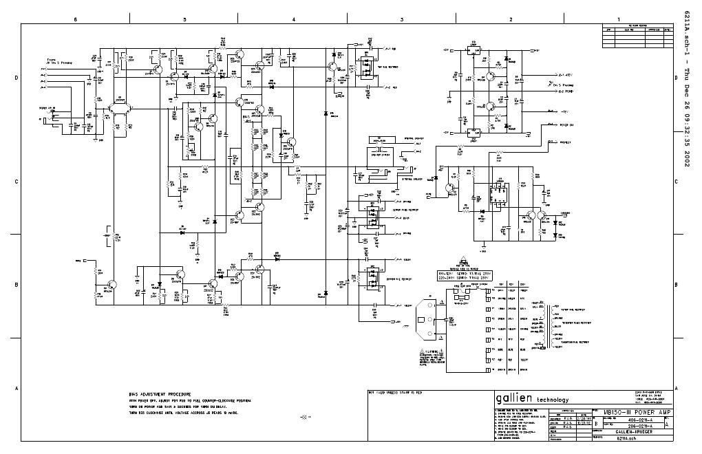 gallien krueger mb 150 iii mb 150 s e iii power amp service manual