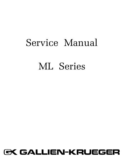 gallien krueger ml series service manuals 1