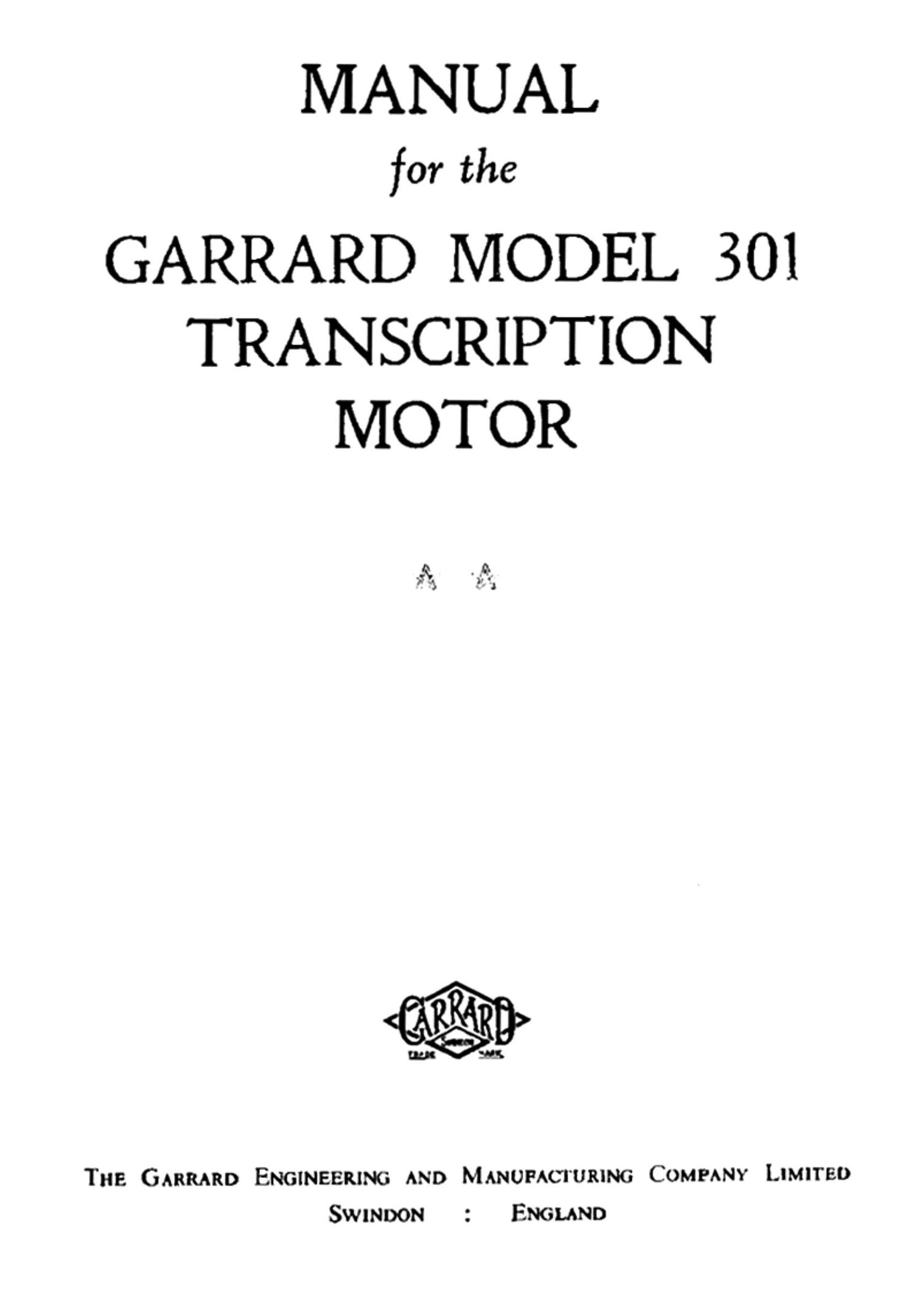 Garrard 301 Service Manual 3