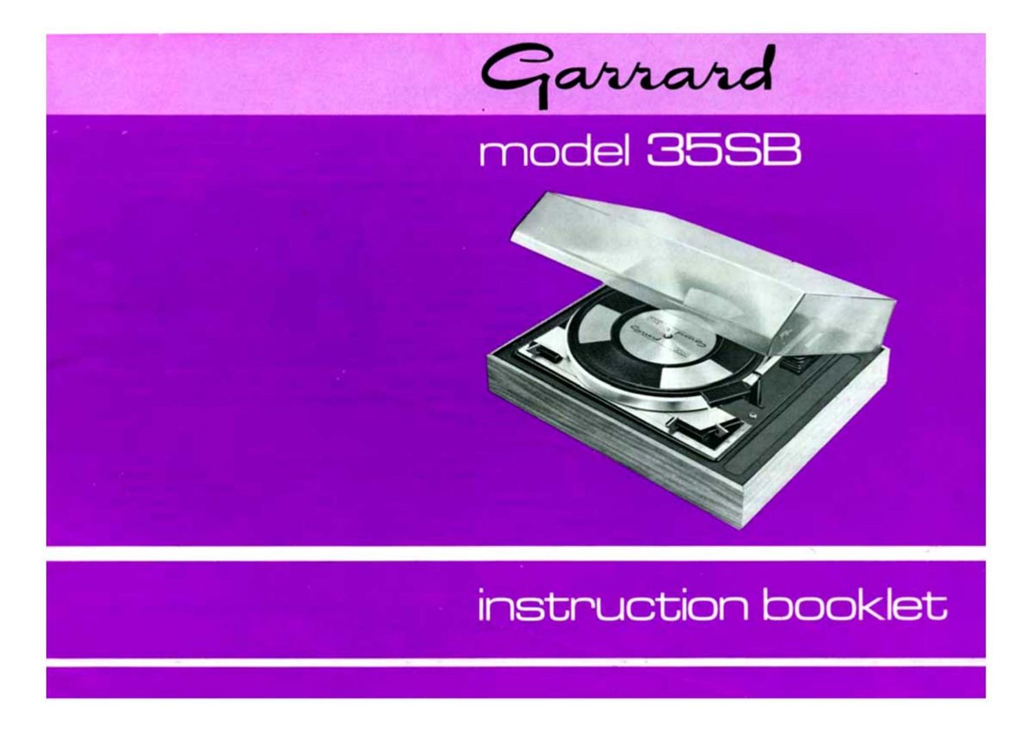 Garrard 35 SB Owners Manual