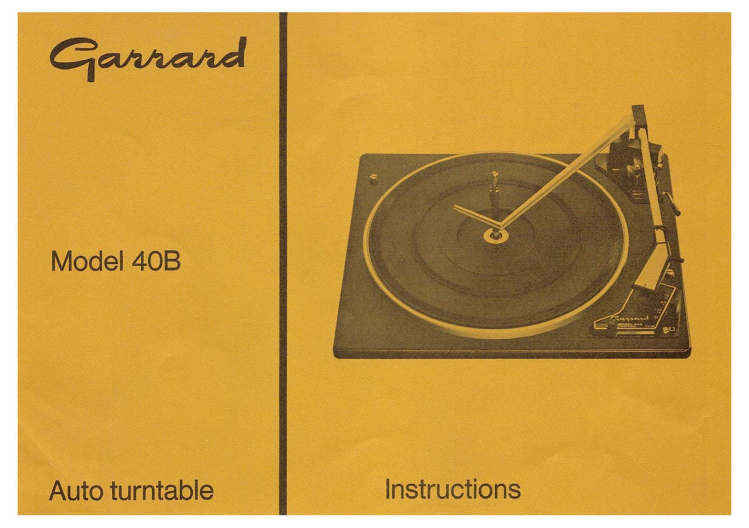 Garrard 40B Owners Manual