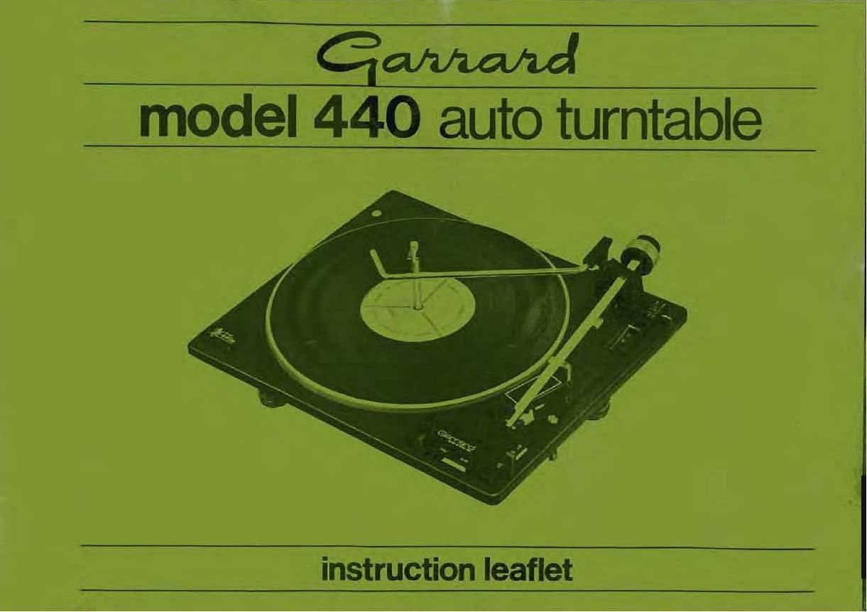 Garrard 440 Owner Manual