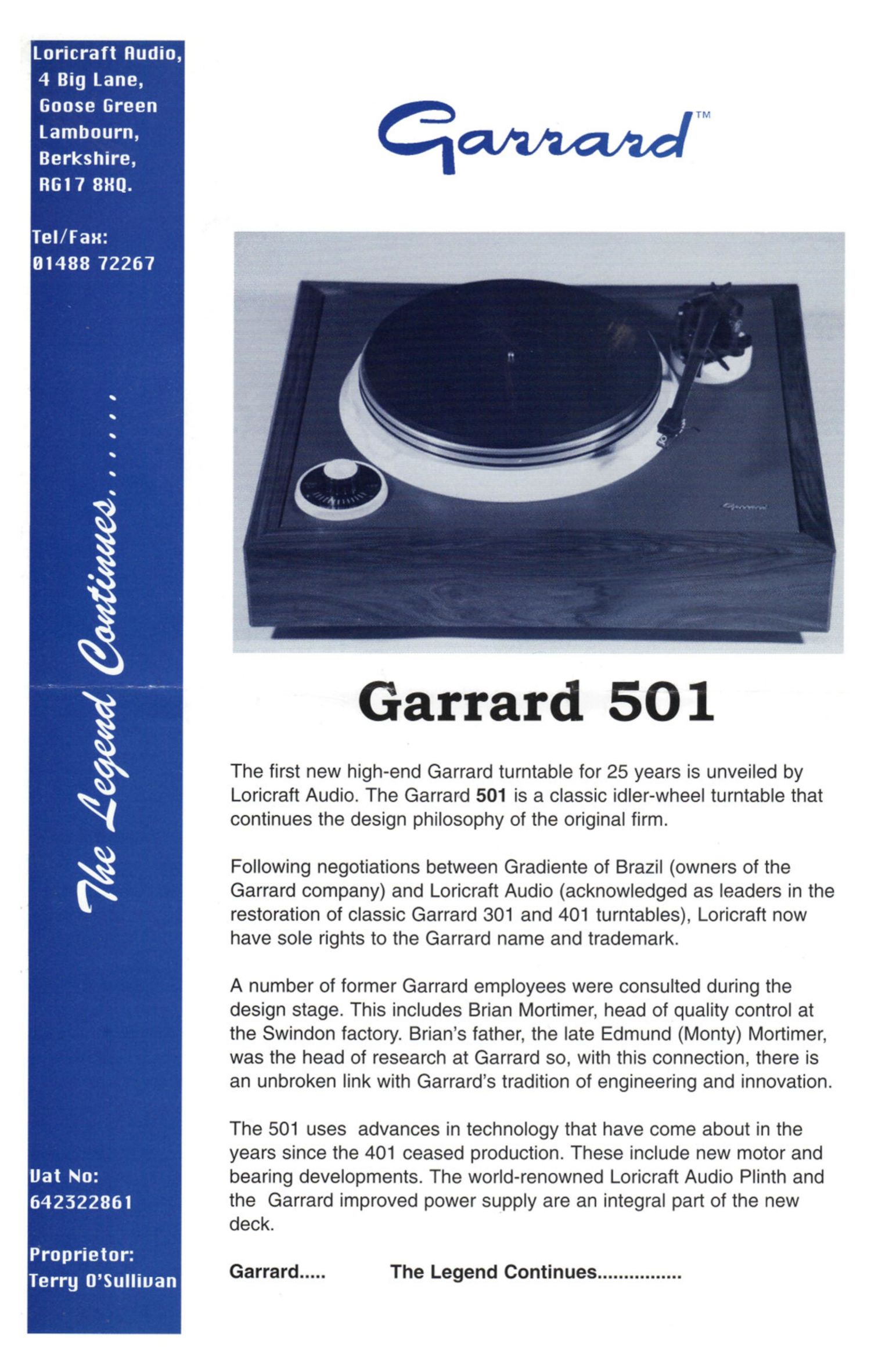 Garrard 501 Brochure