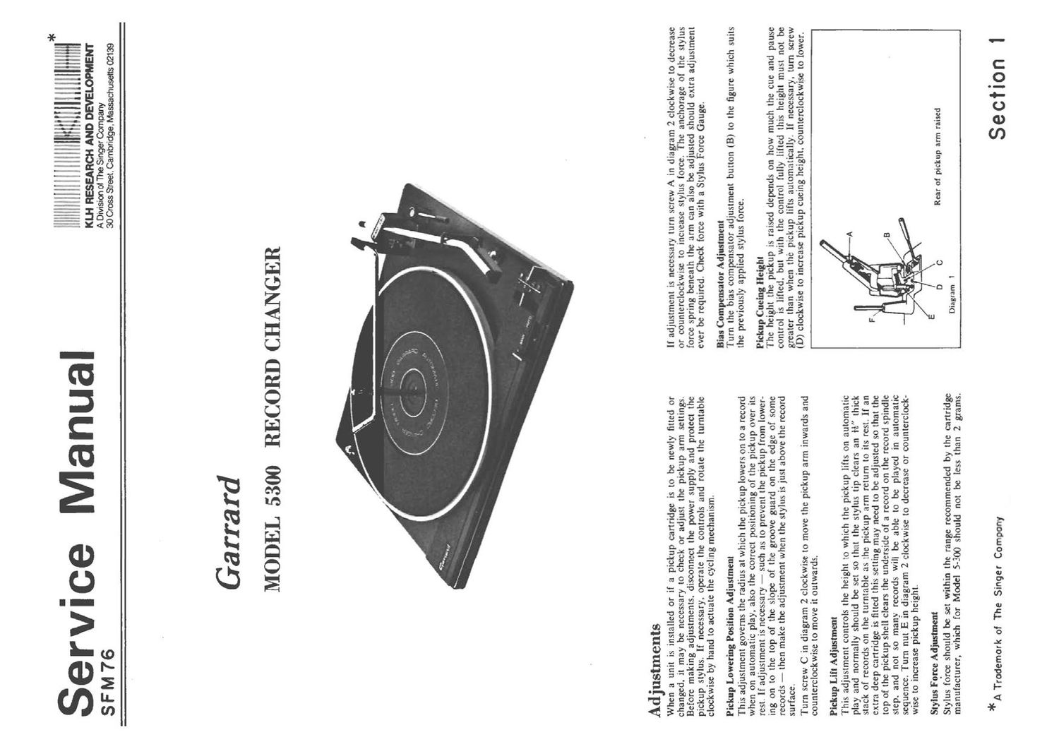 Garrard 5300 Service Manual