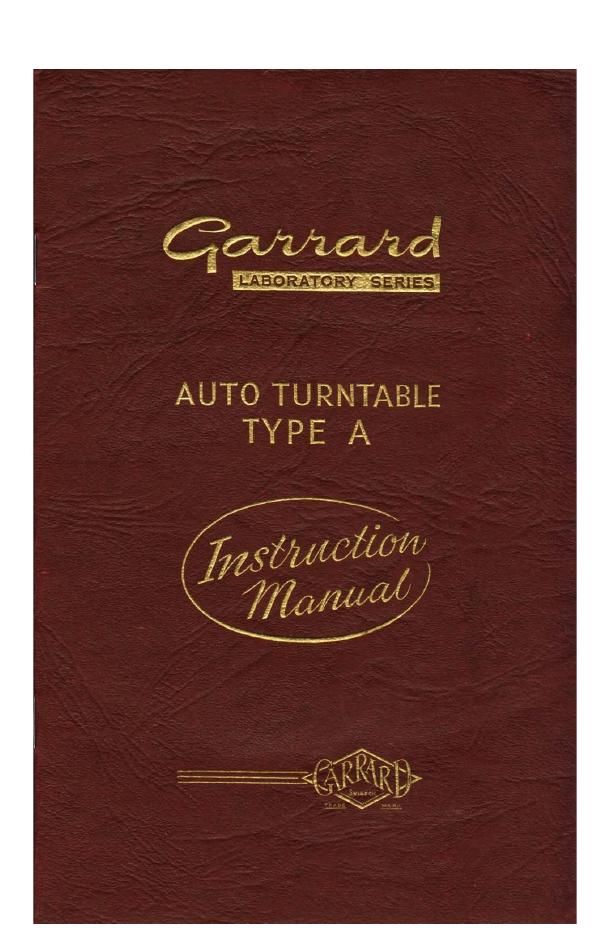 garrard a owners manual