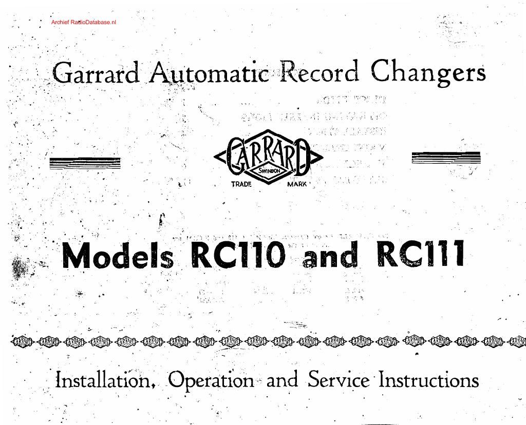 Garrard RC110 RC111