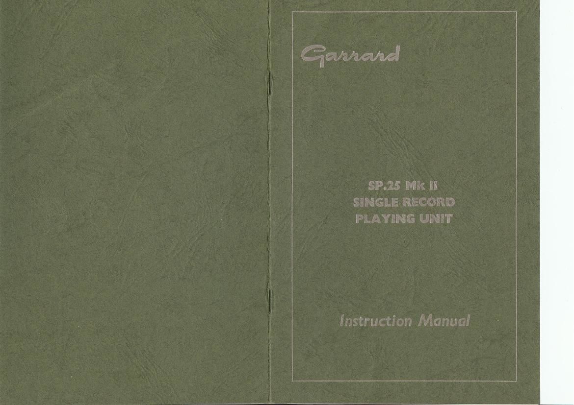 garrard sp 25 mk2 owners manual