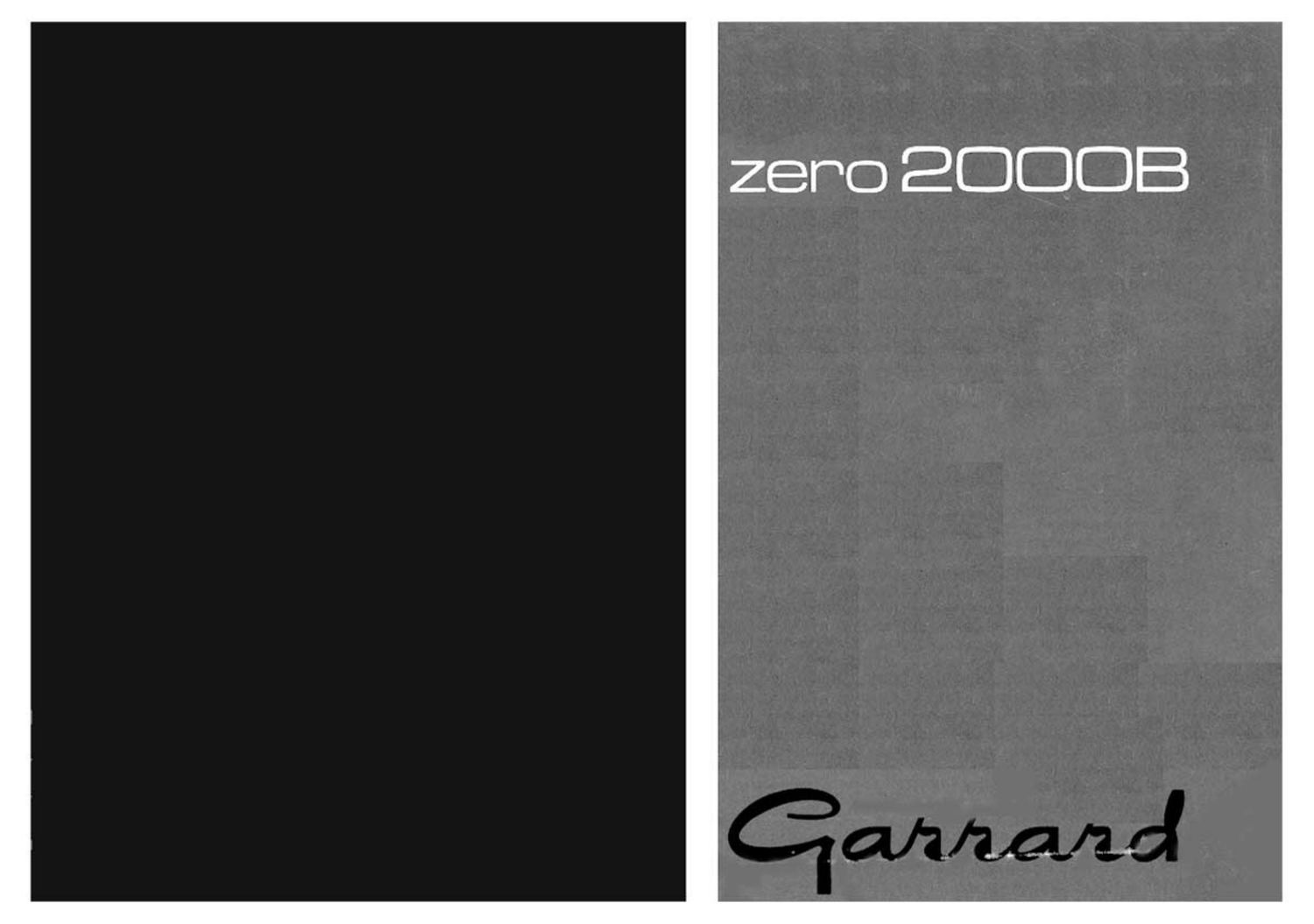 Garrard Zero 2000B Owners Manual