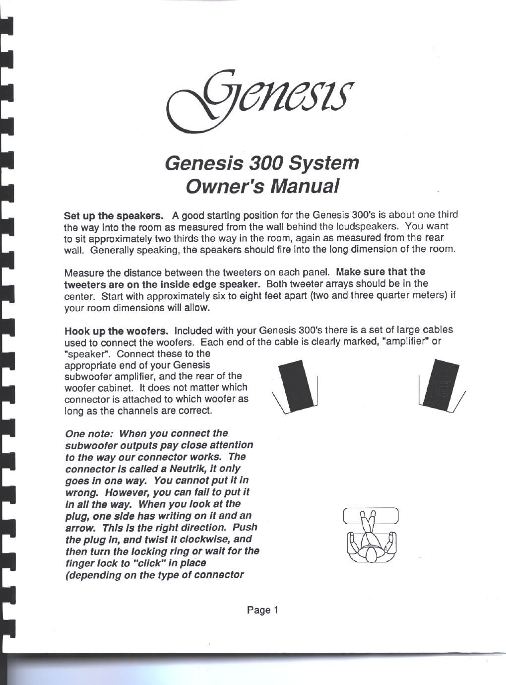 genesis 300 owners manual