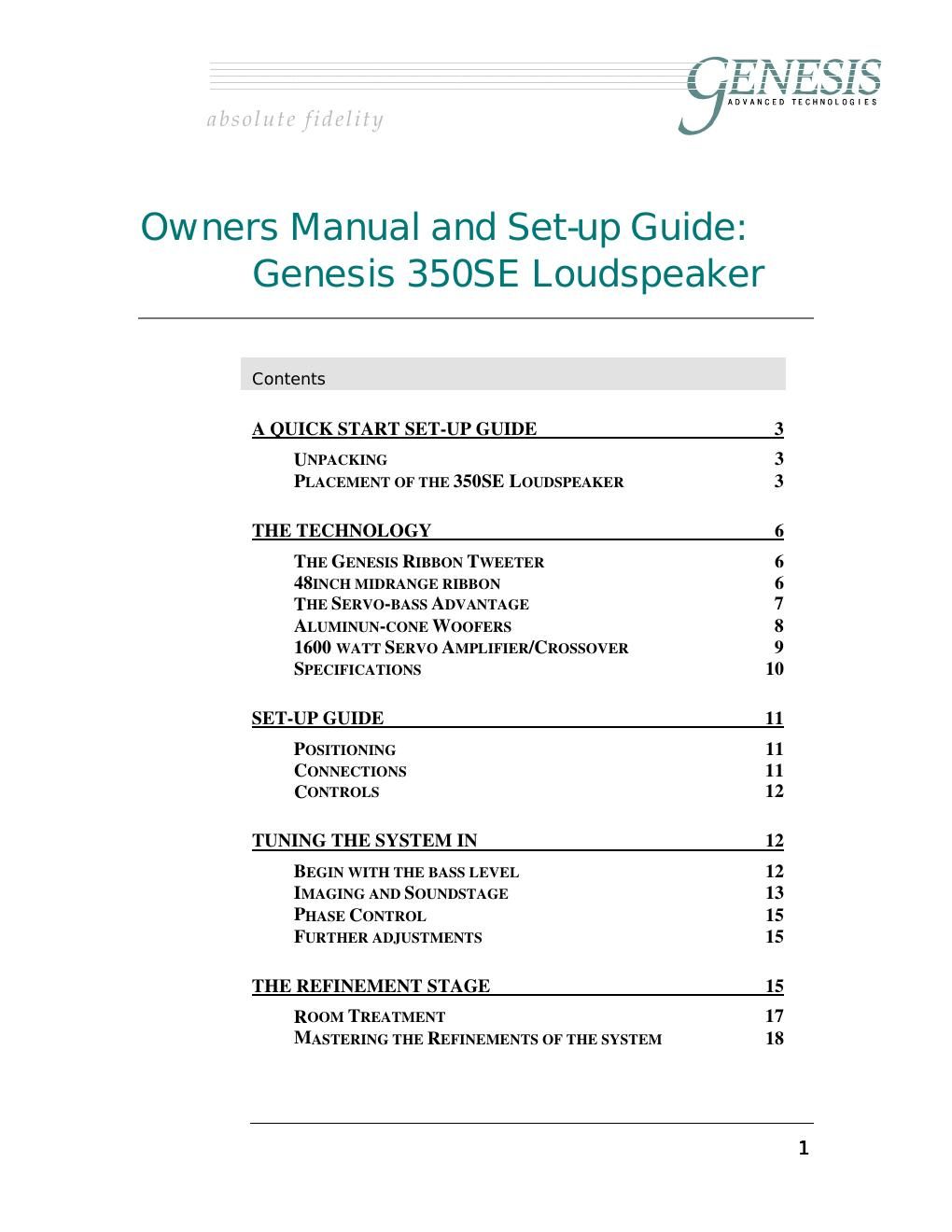 genesis 350 se owners manual