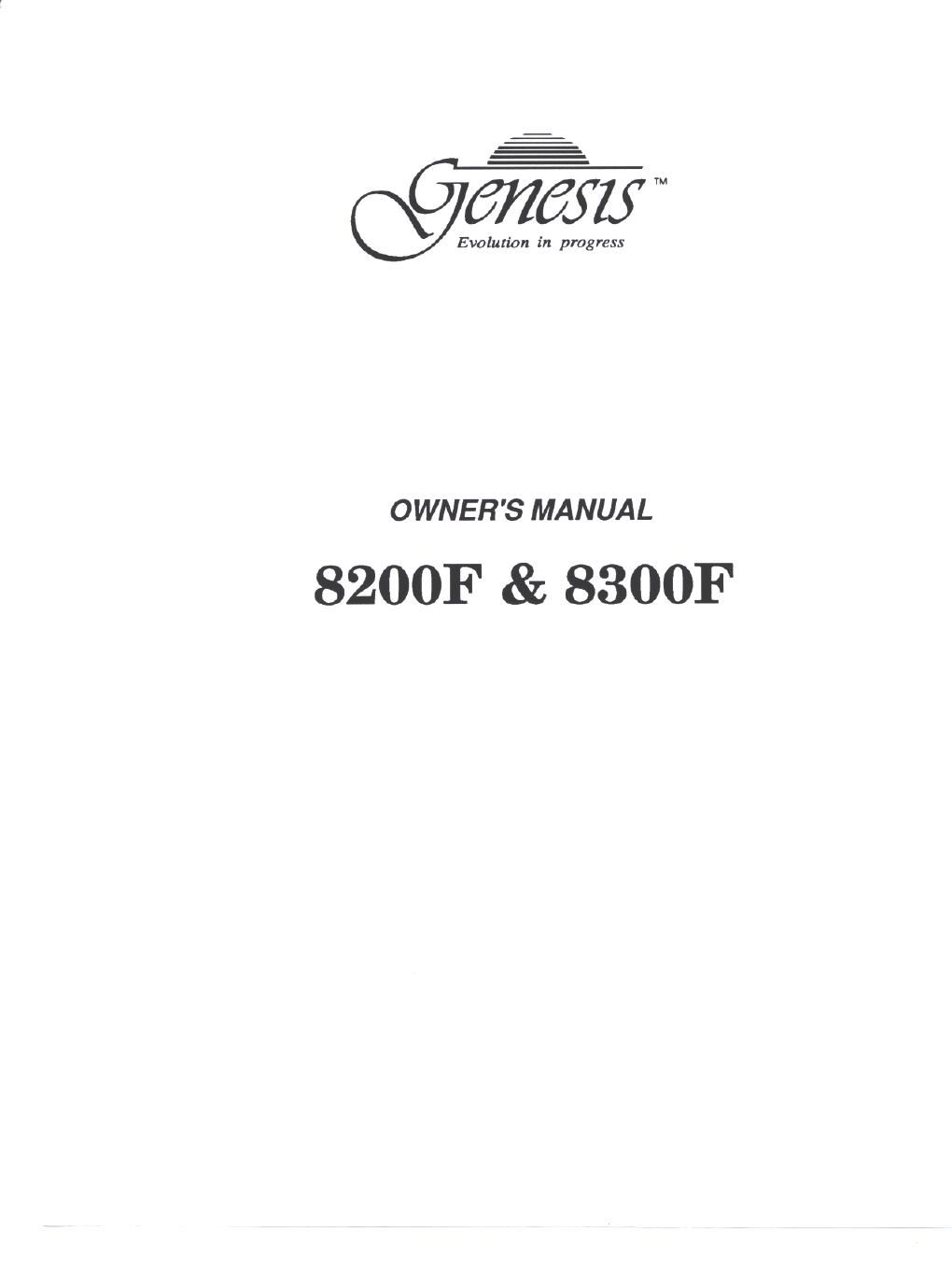 genesis 8200 f owners manual