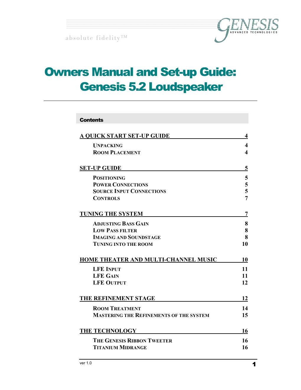 genesis g 5 2 owners manual
