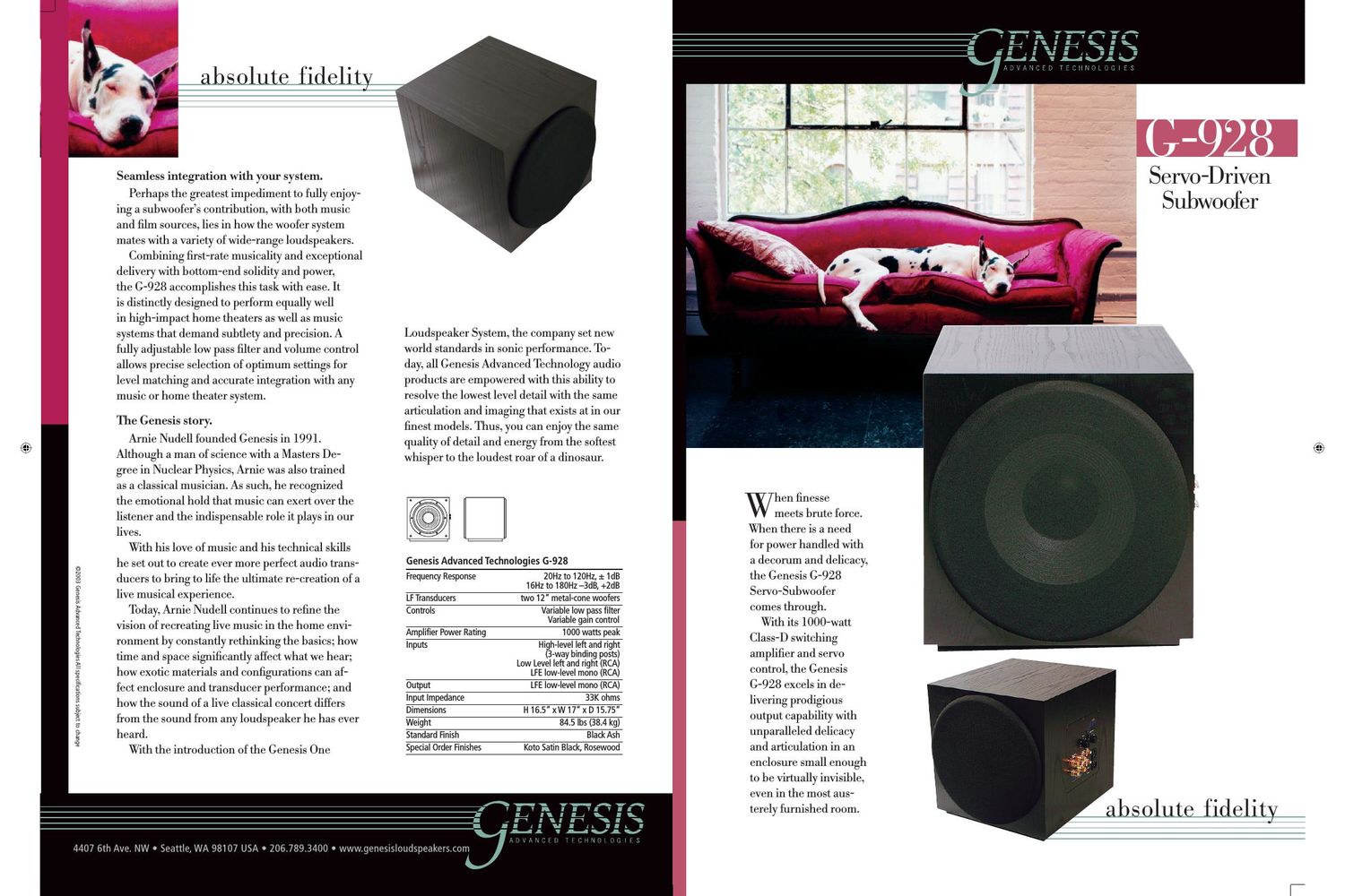 genesis g 928 brochure