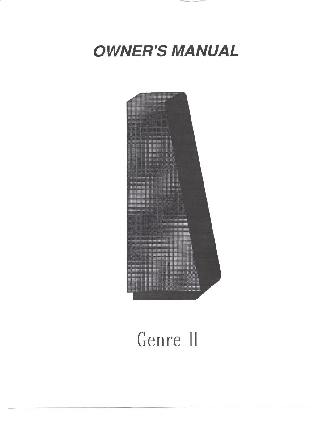 genesis genre 2 owners manual