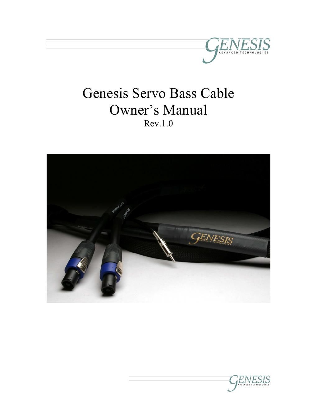 genesis servo bass cables owners manual