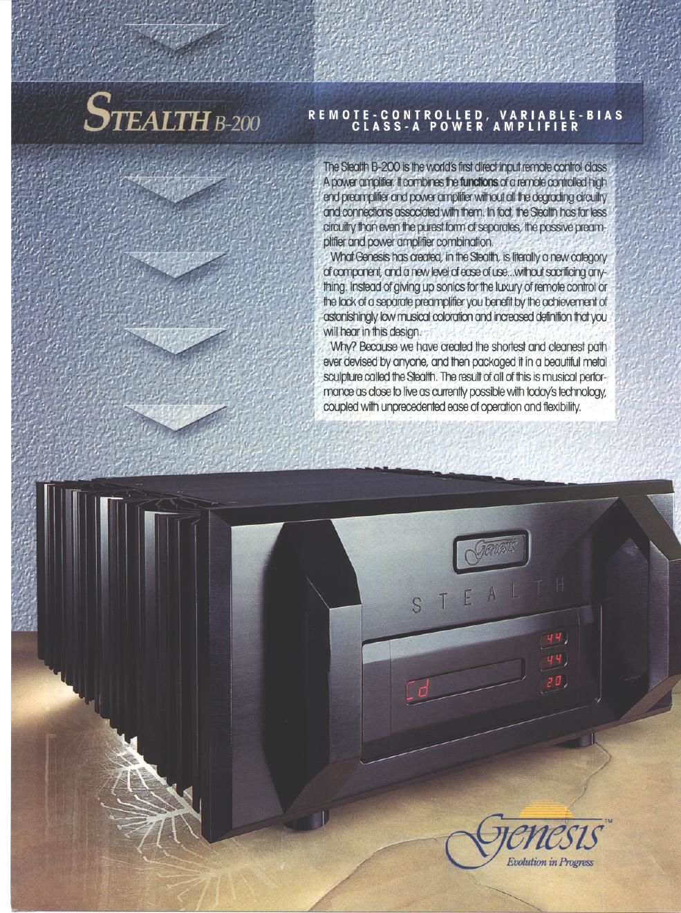 genesis stealth b 200 brochure