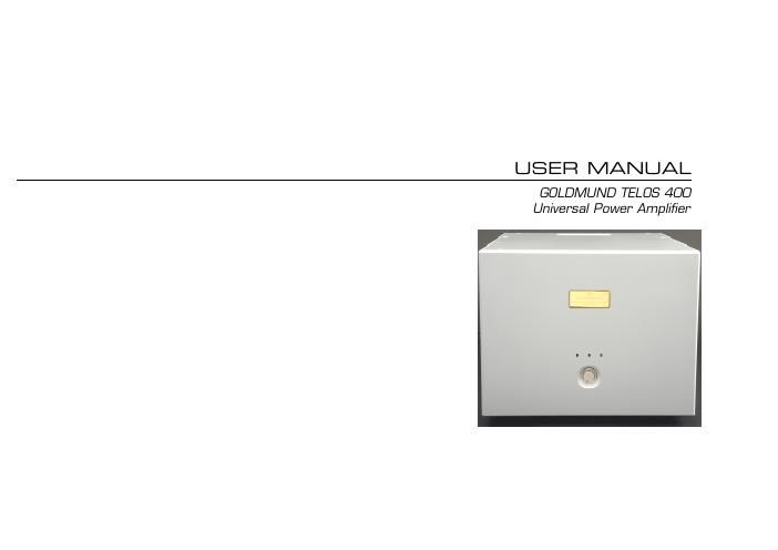 goldmund telos 400 owners manual