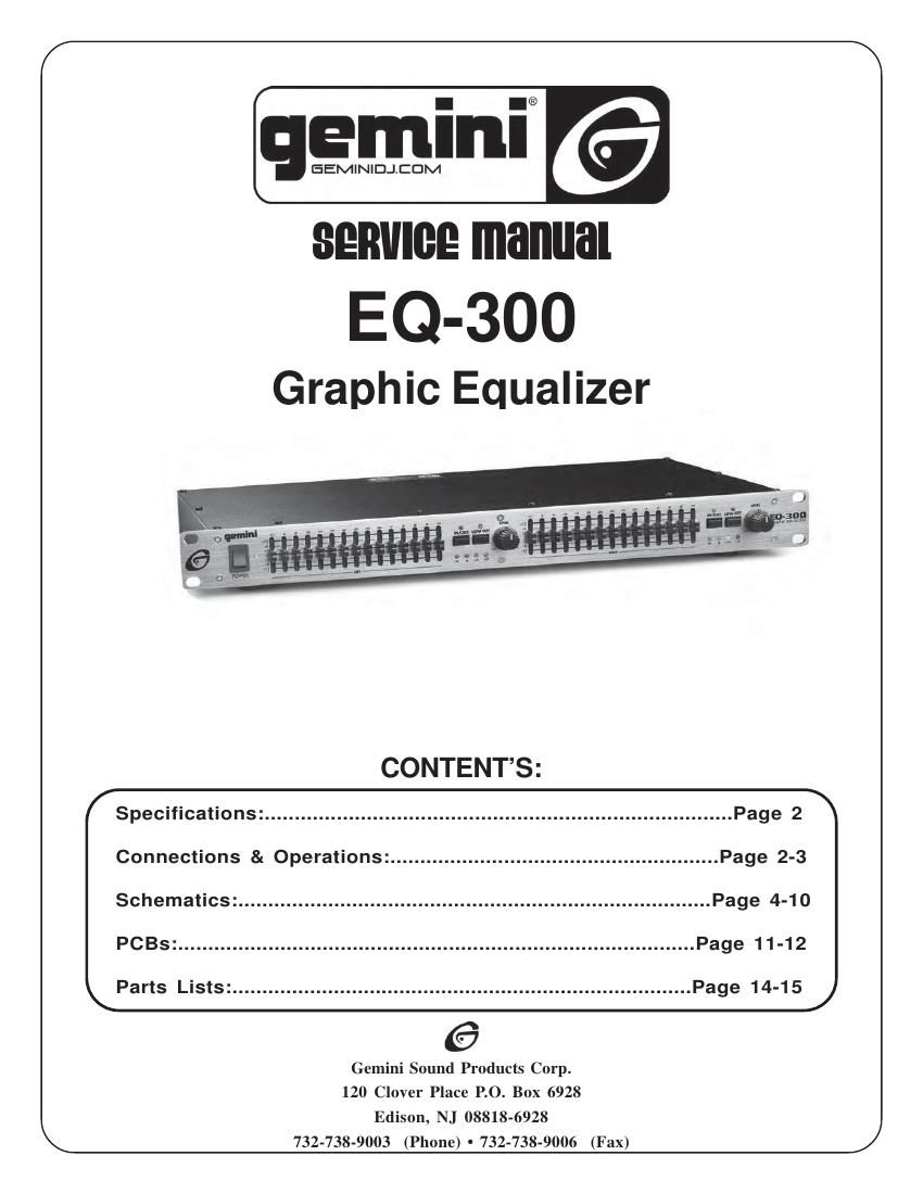 gemini sound eq 300 service manual