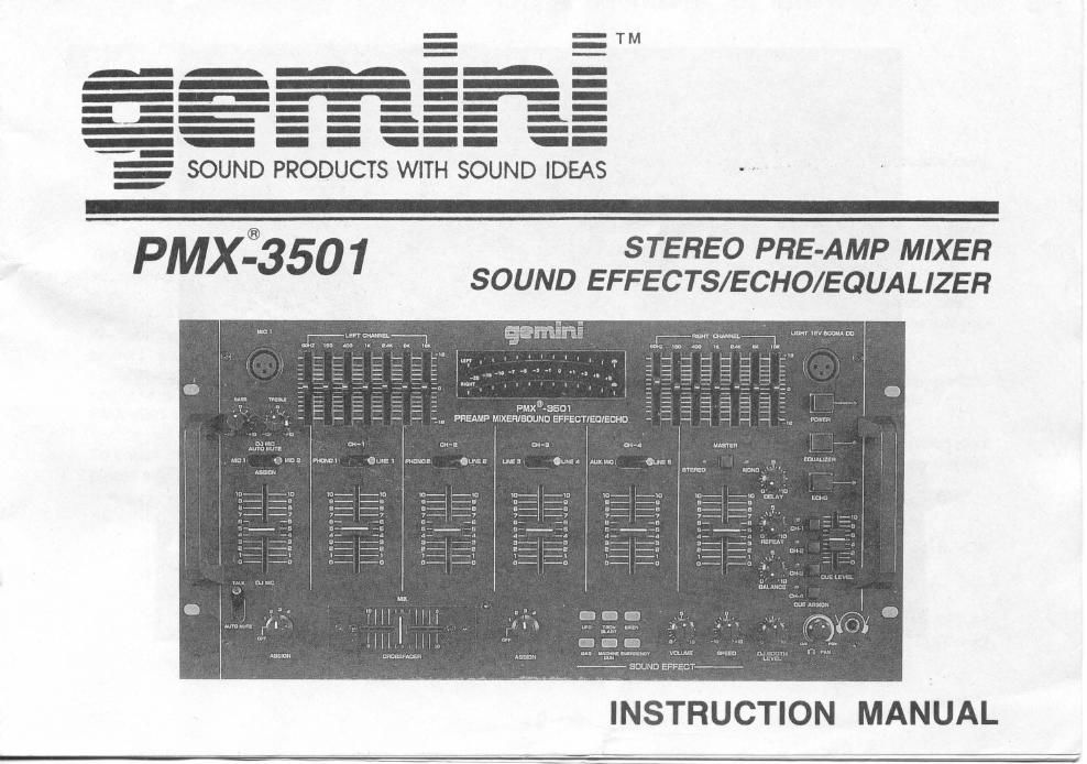 gemini pmx 3501 instruction schematics