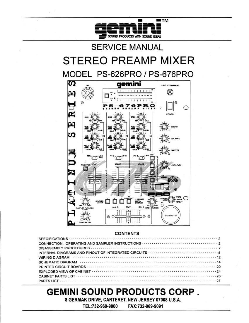 gemini sound ps 626 pro service manual