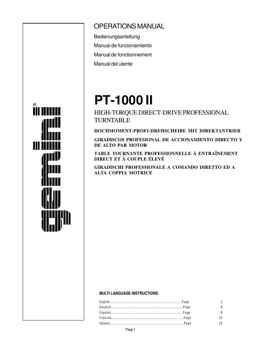 gemini sound pt 1000 mk2 owners manual