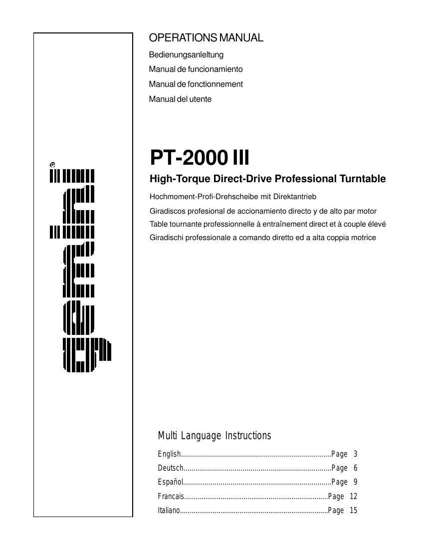 gemini sound pt 2000 mk3 owners manual