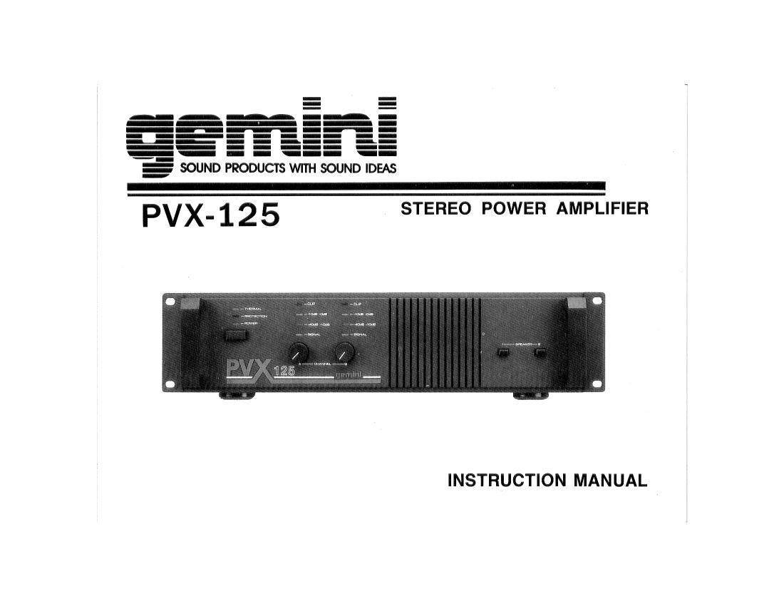 gemini sound pvx 125 owners manual
