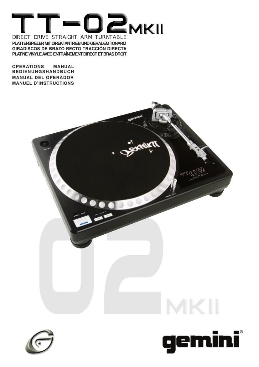 gemini sound tt 02 owners manual