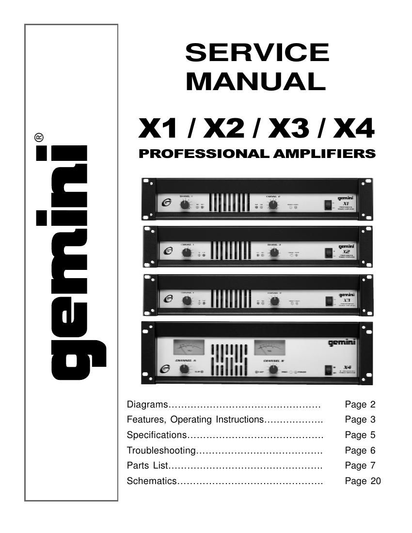 gemini sound x 1 service manual