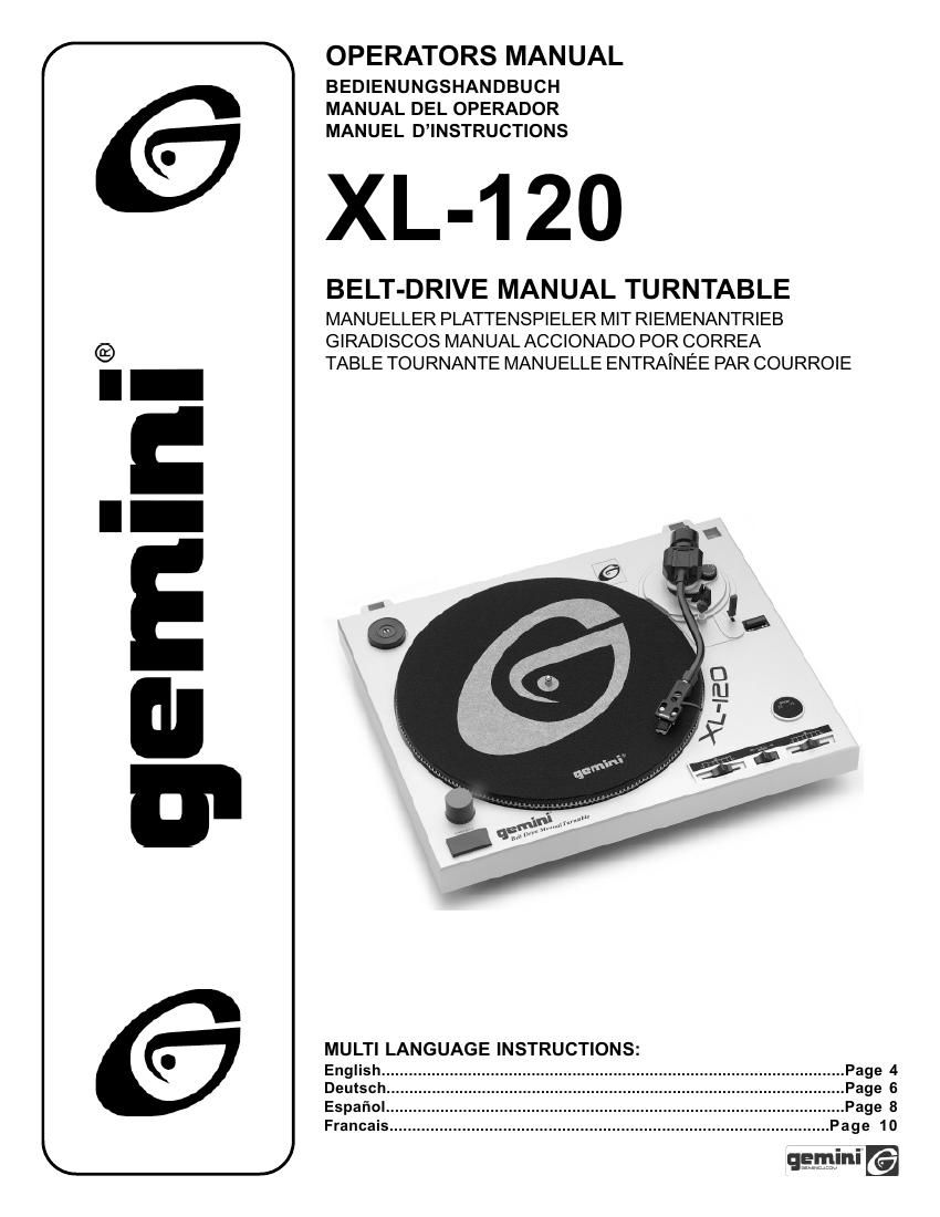 gemini sound xl 120 owners manual