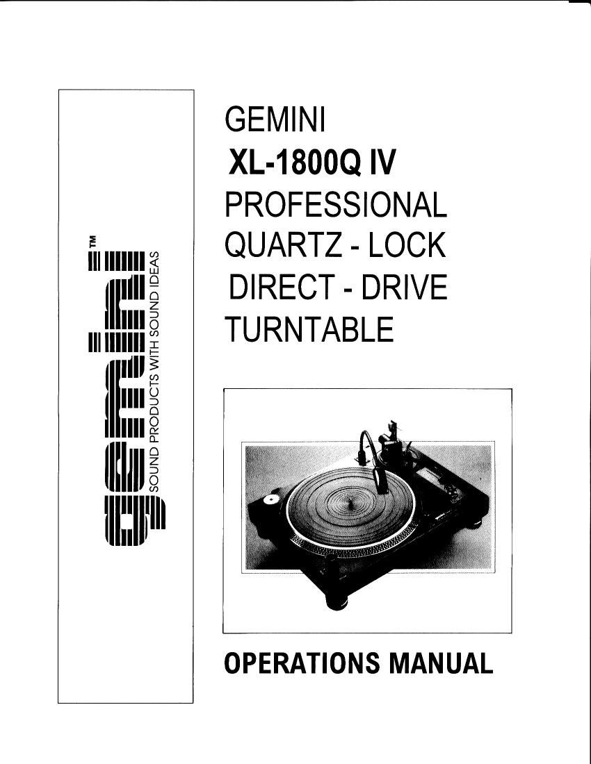 gemini sound xl 1800 q mk4 owners manual