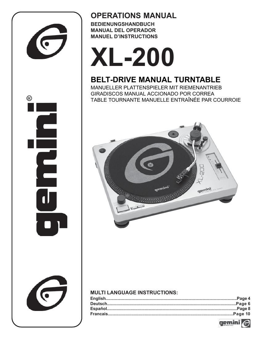 gemini sound xl 200 owners manual