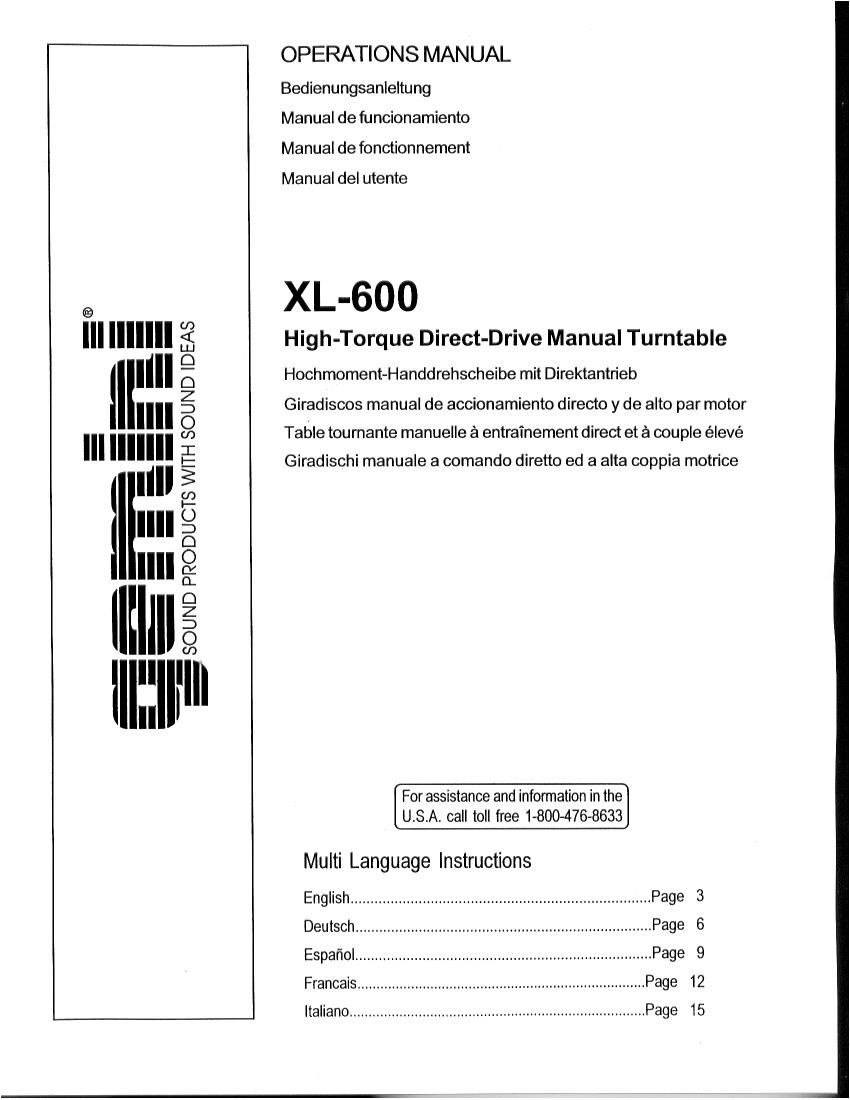 gemini sound xl 600 owners manual