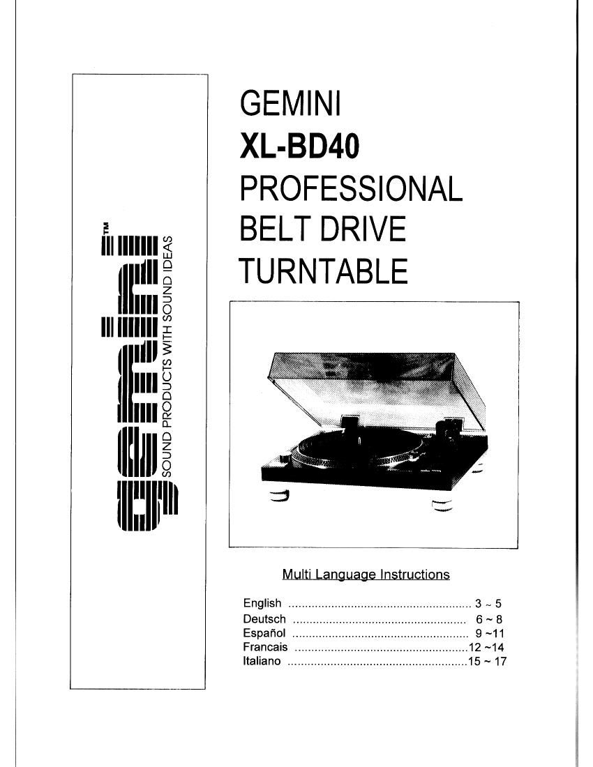 gemini sound xlbd 40 owners manual